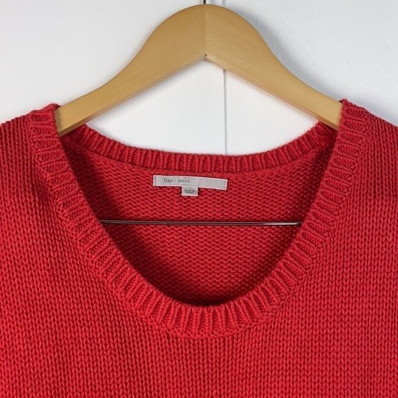 GAP Women Short Sleeve Red Knit Sweater Size M - Picture 4 of 8